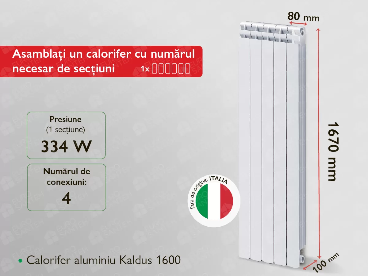 Aluminum radiator Kaldus 1600