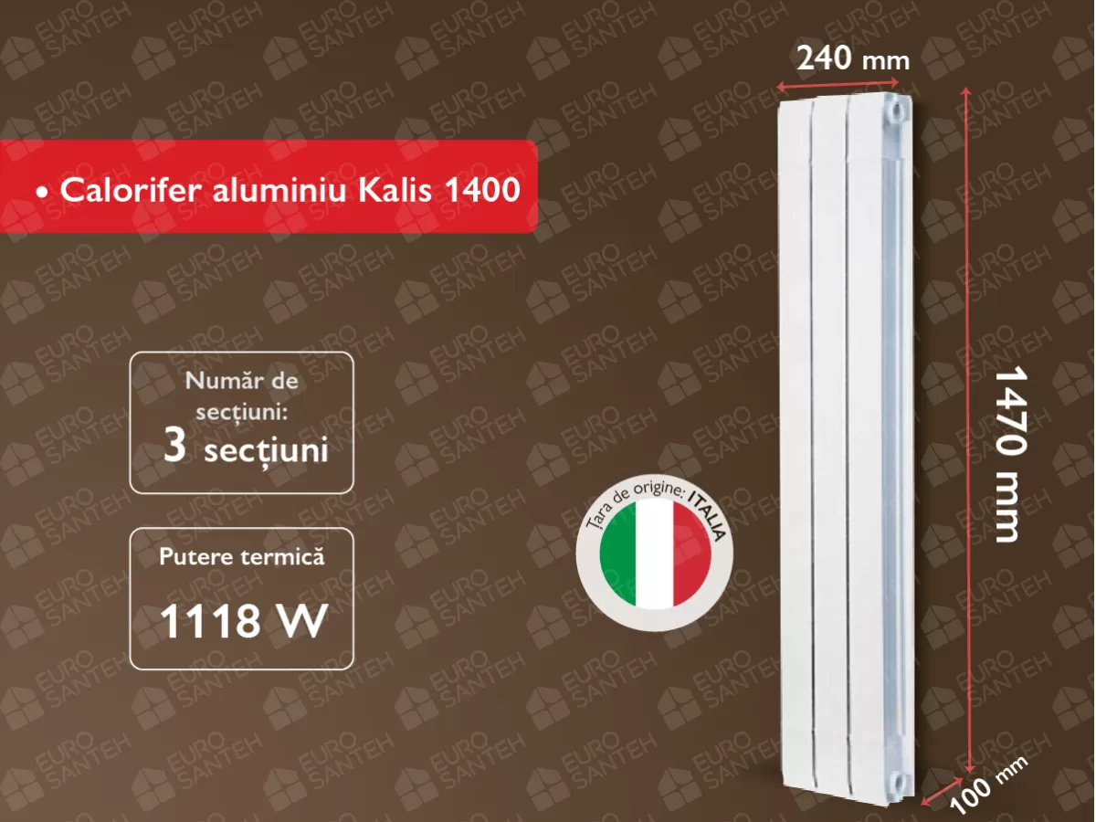 Aluminum radiator Kalis 1400 (3 elem.)