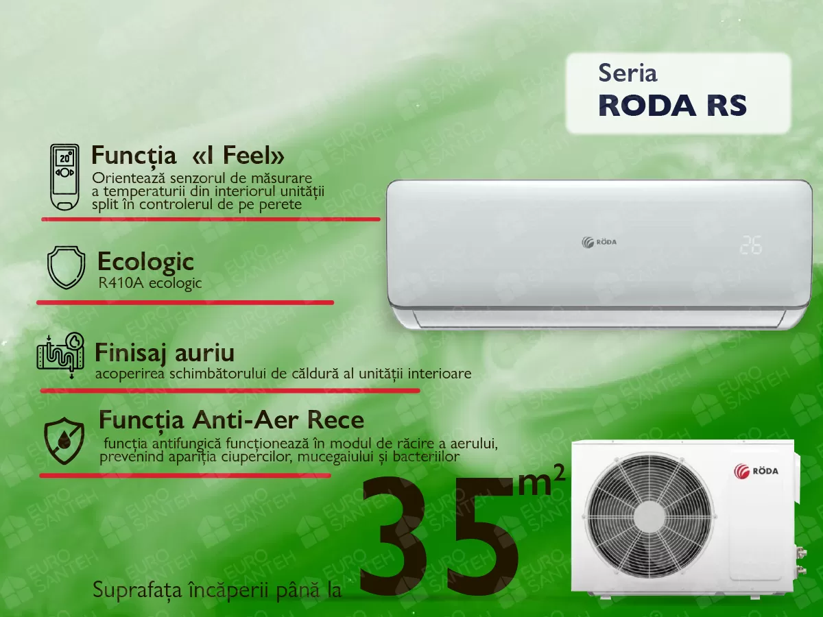 Inverter air conditioner Roda SILVER RS-aL12F-RU-aL12F. Heating down to -15°C