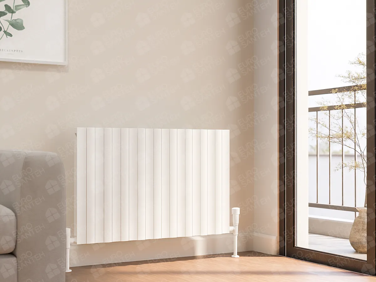 Designer radiator LOJIMAX, collection  TOSINA DOUBLE height 900 mm. width 654 mm. black mat