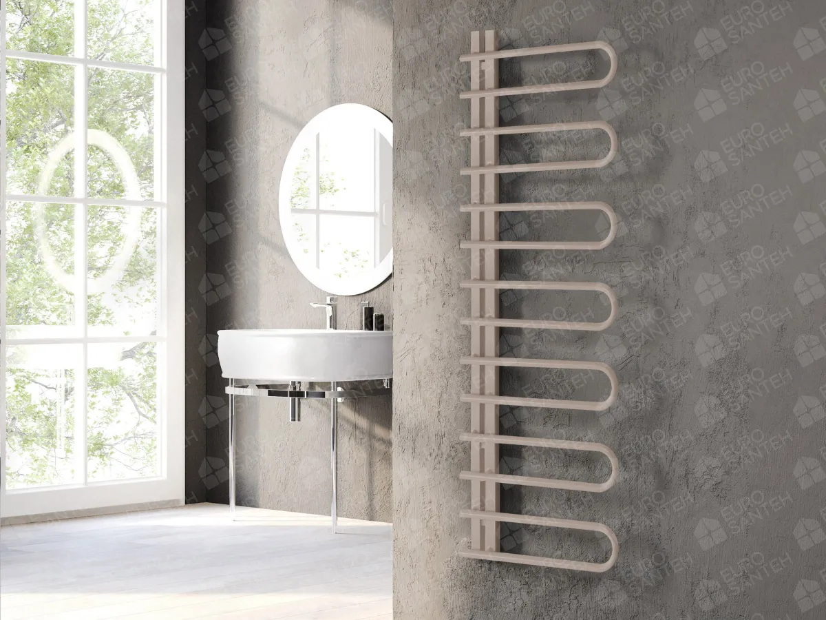 Designer towel warmer LOJIMAX, collection CORTE height 400 mm. width 500 mm. Kiwi matte