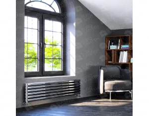 ALUMINUM HORIZONTAL RADIATOR BELLA DOUBLE HRZ height 1900 mm. width 581 mm. black mat