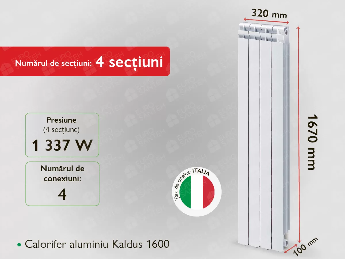 Aluminum radiator Kaldus 1600 (4 elem.)