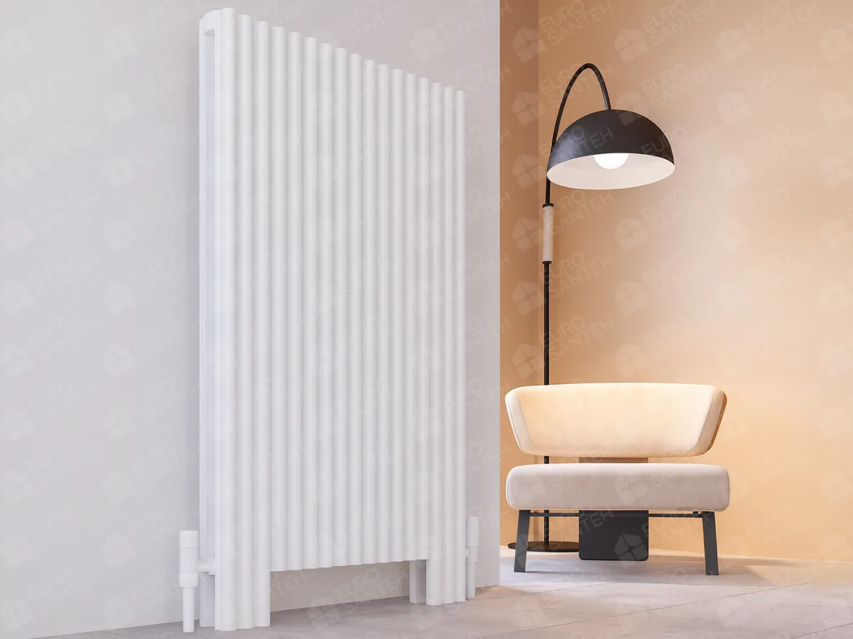 FLOOR STANDING ALUMINUM RADIATOR FIONA DOUBLE LUX height 900 mm. width 199 mm. black mat