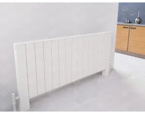 FLOOR STANDING ALUMINUM RADIATOR LOVA LUX inaltimea 400 mm. latimea 1036 mm. alb mat