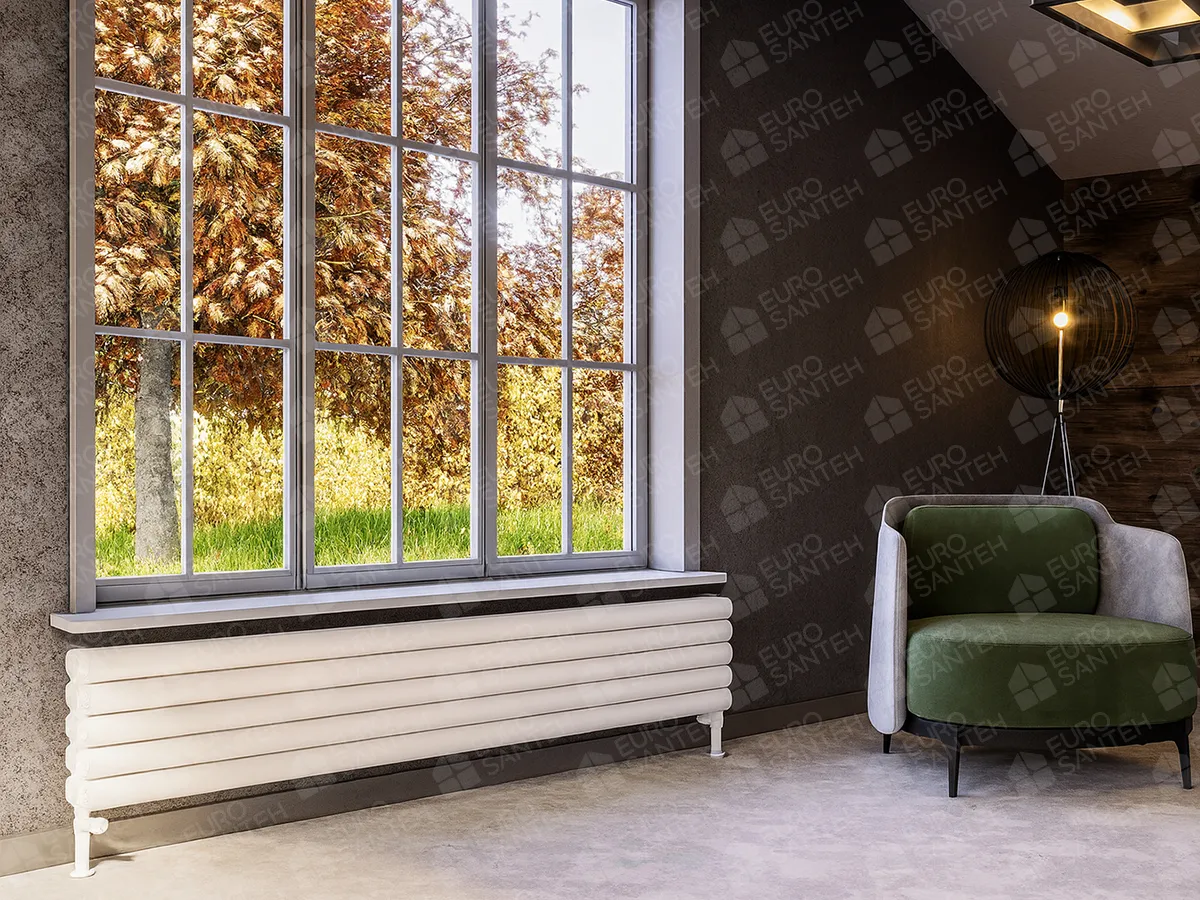 ALUMINUM HORIZONTAL RADIATOR VOLE HRZ height 1200 mm. width 508 mm. black mat