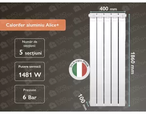 Aluminum radiator Alice+ 1800 (5 elem.)