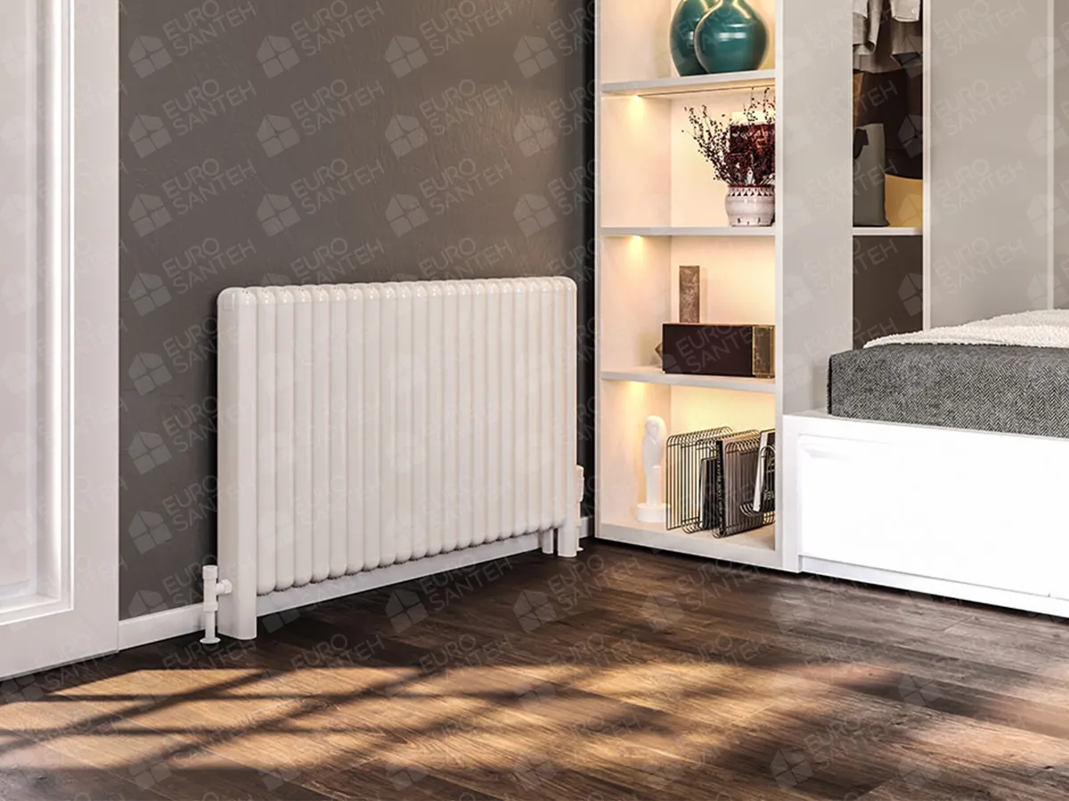 FLOOR STANDING ALUMINUM RADIATOR CAST LUX inaltimea 800 mm. latimea 1360 mm. alb mat