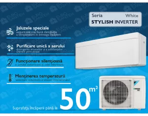 Conditioner DAIKIN Inverter STYLISH FTXA50AW+RXA50A alb A++