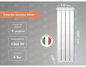 Aluminum radiator Alice+ 2000 (4 elem.)