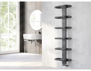LOJIMAX designer towel warmers, TEOS collection, Matte Antracit 