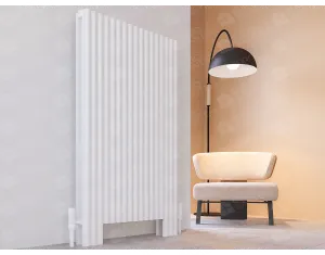 FLOOR STANDING ALUMINUM RADIATOR FIONA DOUBLE LUX height 900 mm. width 199 mm. black mat