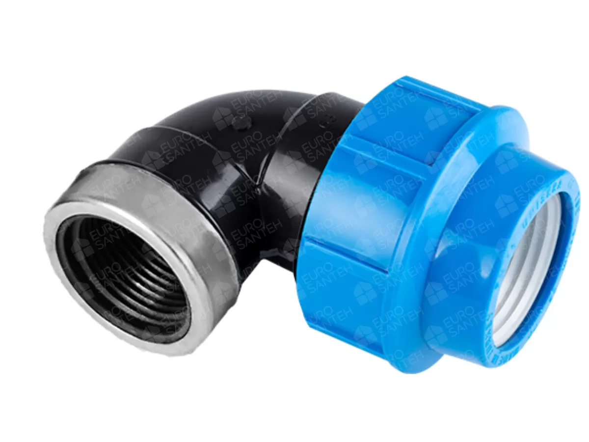  Угол полиэтиленовый зажимной бронзовый PN 10 бар, d. 63 x 2 (мама)