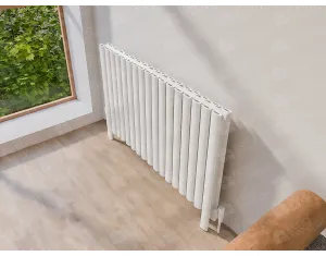 FLOOR STANDING ALUMINUM RADIATOR BELLA DOUBLE LUX inaltimea 1000 mm. latimea 404 mm. negru mat