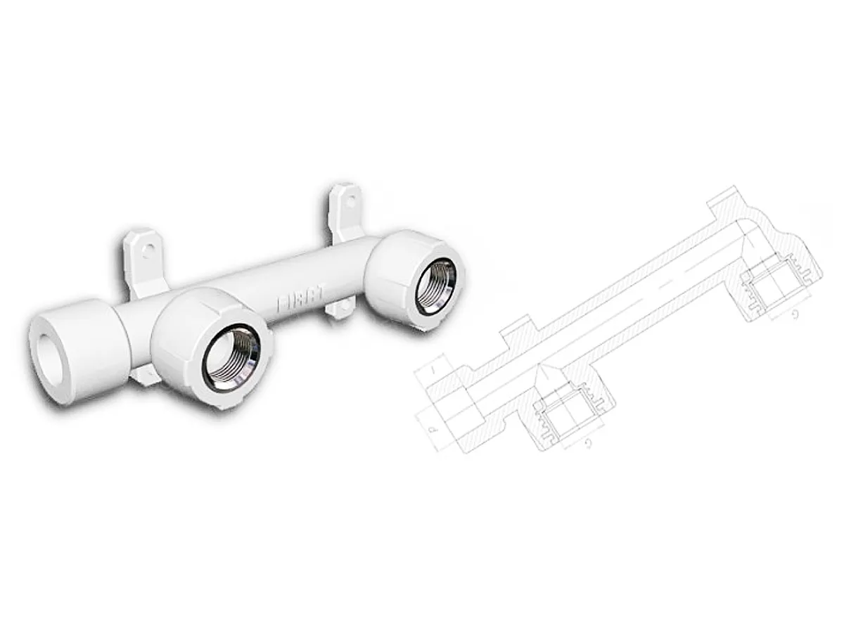 Полипропиленовая планка для крепления водорозетки (PPR) F d.20x1/2 одинарная 