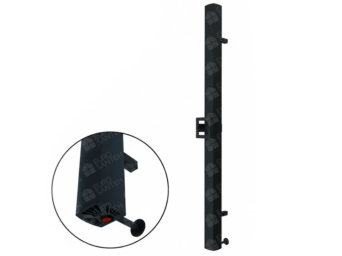 Uscător electric de prosoape de design CARISA, colecția VESTA S, 1200x70 mm, NEGRU