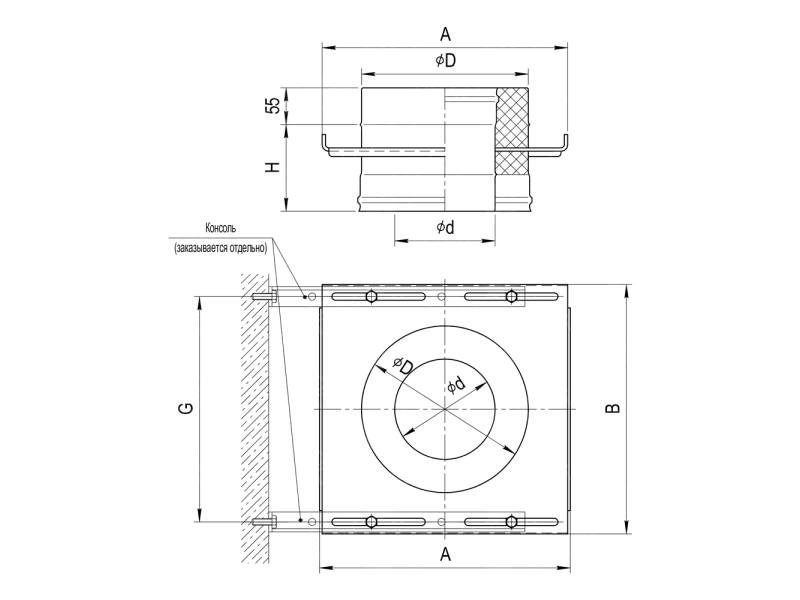 Placa de baza FERRUM d.115-200 mm (inox 430/1,5)