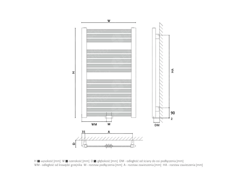 Uscator de prosoape design GORGIEL ZENITH DR AZ-DR 140/60