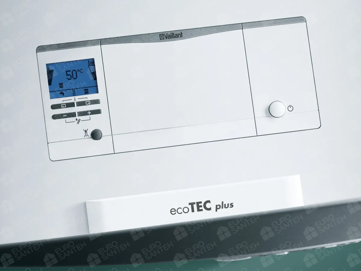 Control panel on the gas boiler VAILLANT ECOTEC PLUS VU OE