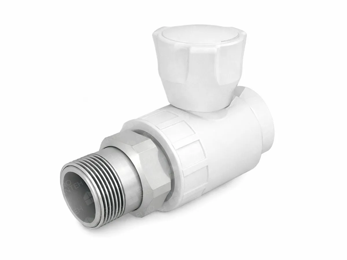 Robinet drept din polipropilena pentru calorifer (PPR) d.20, vedere laterală