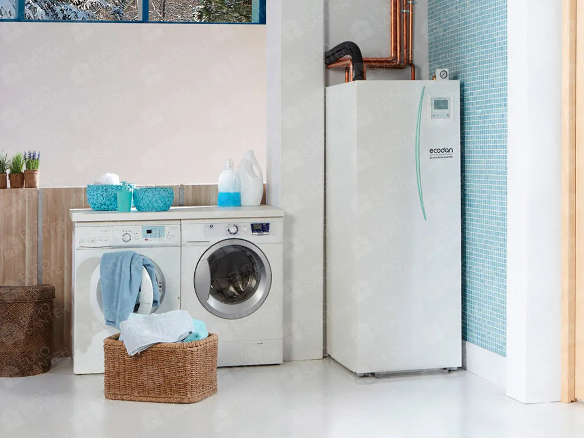 Heat pump indoor unit Mitsubishi Electric Ecodan with integrated boiler ERST20F-VM6E (200 litres), in the interior