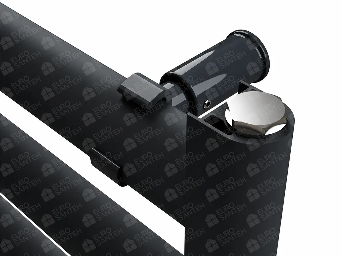 Uscător de prosoape de design CARISA, colecția LARA L, 1200x485 mm, NEGRU