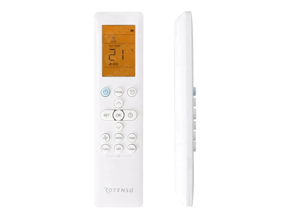 Air conditioner remote control Rotenso Ukura Inverter R32 12000 BTU