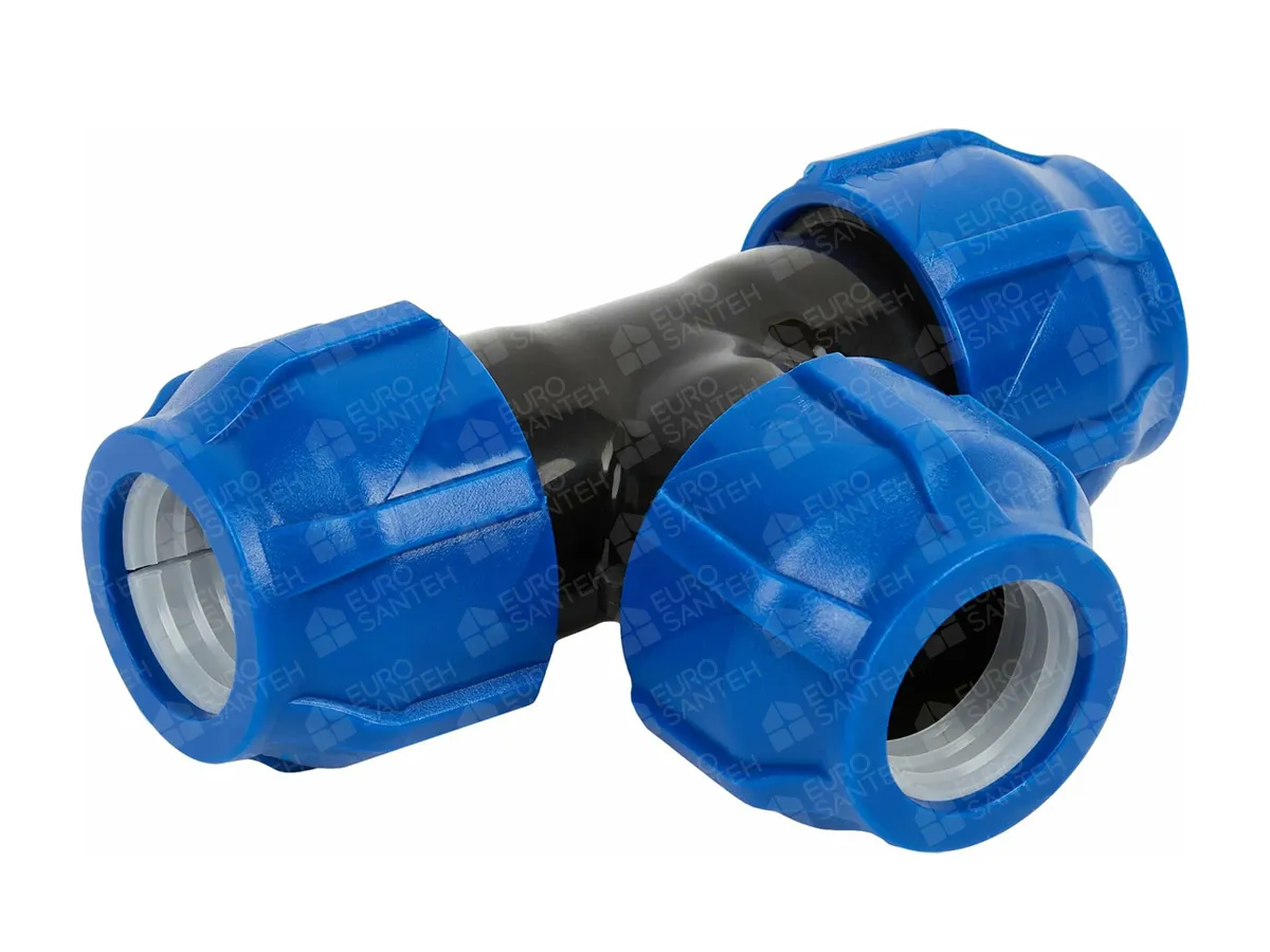 Compression tee PN 6 bar, d. 90 x 90 x 90, side view