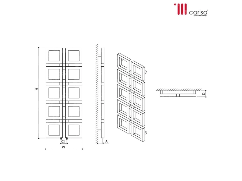 Дизайнерский полотенцесушитель из нержавейки Carisa KNIGHT