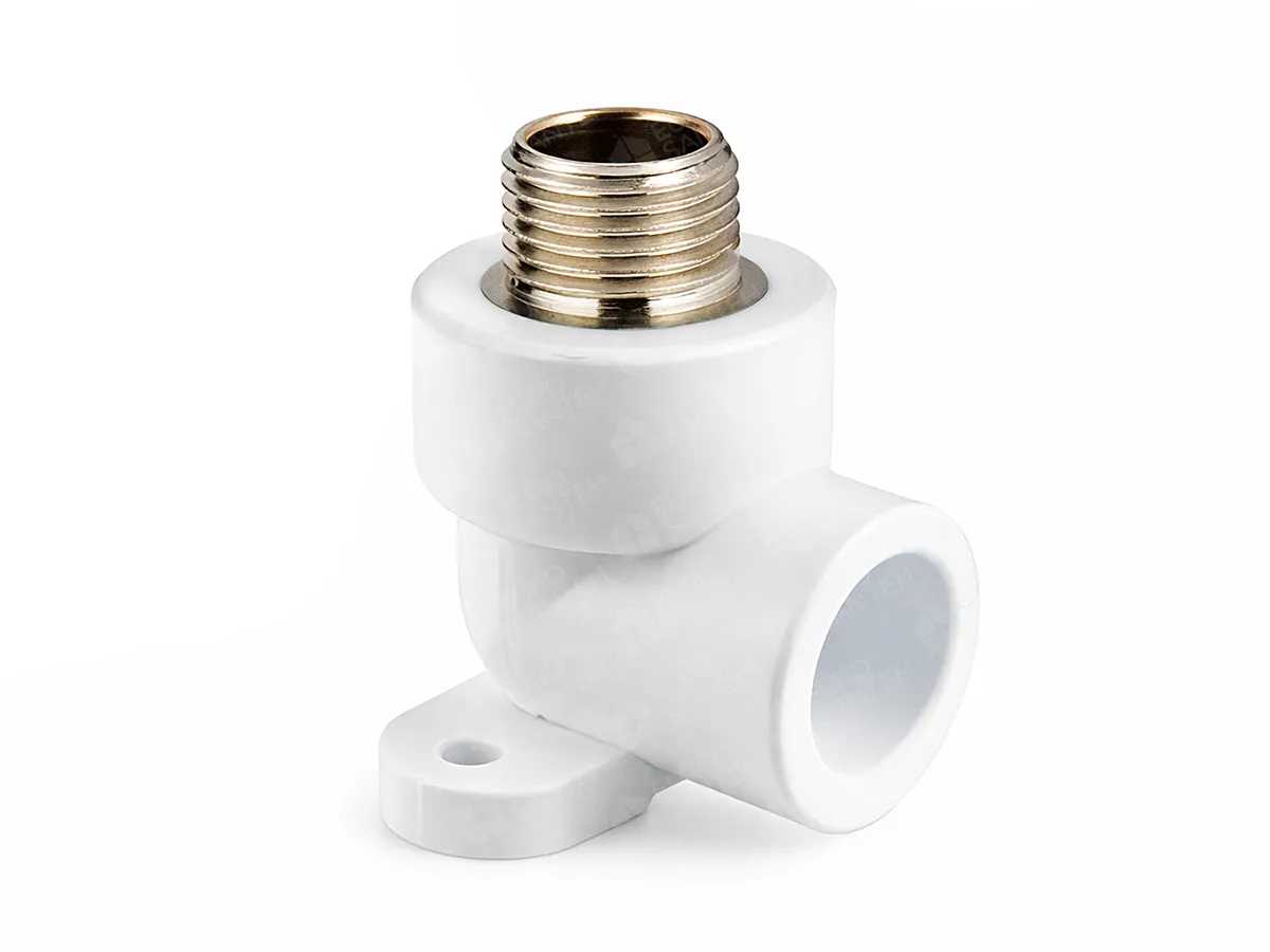 Полипропиленовый угол (PPR) с опорой M d.25x1/2 , вид сбоку