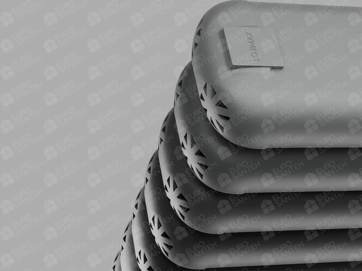 Designer radiators LOJIMAX,CAST PLUS HRZ collection, black matte