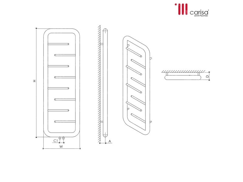 Дизайнерский полотенцесушитель из нержавейки Carisa AREN
