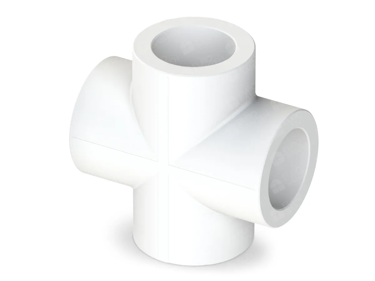 Cross made of polypropylene (PPR) d.25, front view