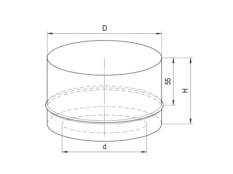 Dop pentru curatire cos de fum FERRUM d.150 mm (inox 430/0,5 mm)