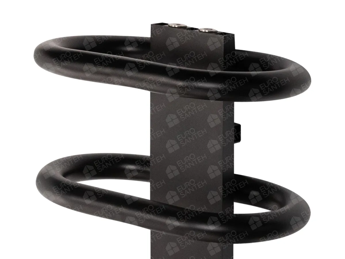 LOJIMAX designer towel warmer, TEOS collection, close-up view