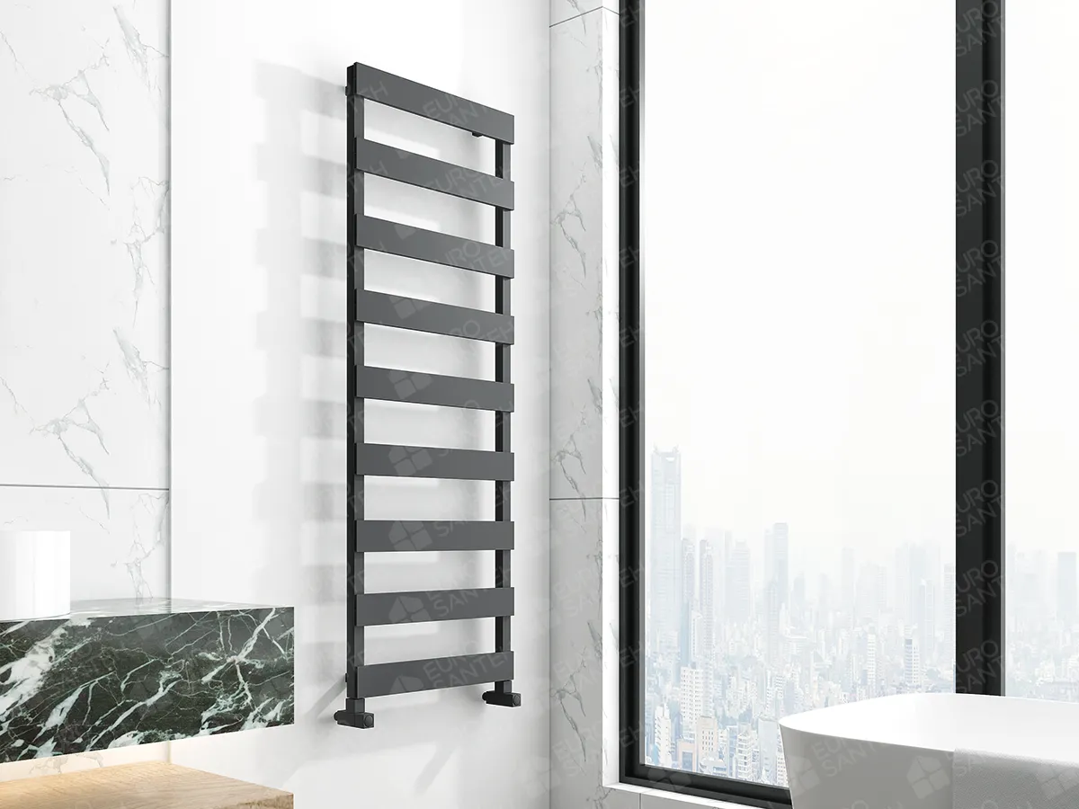 Uscător de prosoape de design CARISA, colecția NINOVA BATH, 810x480 mm, NEGRU