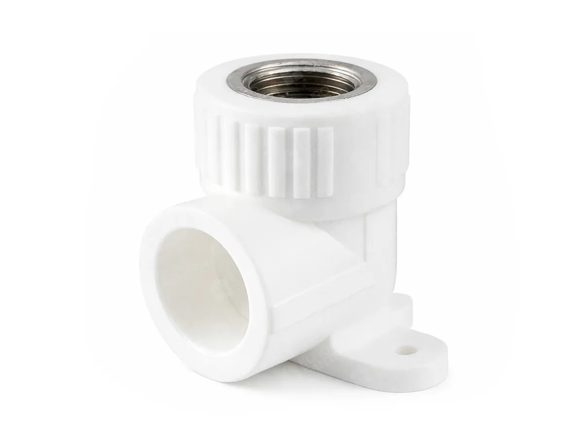 Полипропиленовый угол (PPR) с опорой F d.20x1/2 , вид сбоку