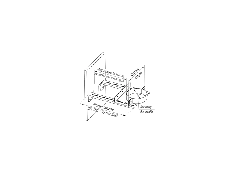 Colier de perete FERRUM (inox 430) d.280 mm