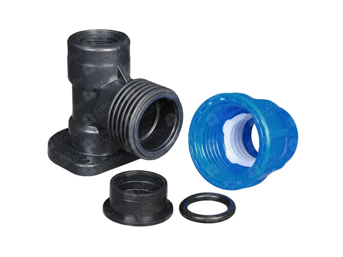 Wall-mounted compression elbow, polyethylene, PN 6 bar, d. 25 x 1/2" (female), component parts