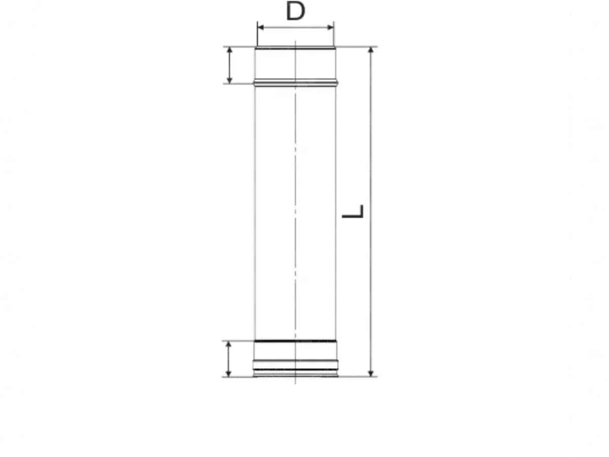 Teava L-1000 mm pentru cos de fum CORAX Ø 200 mm (inox 304) 