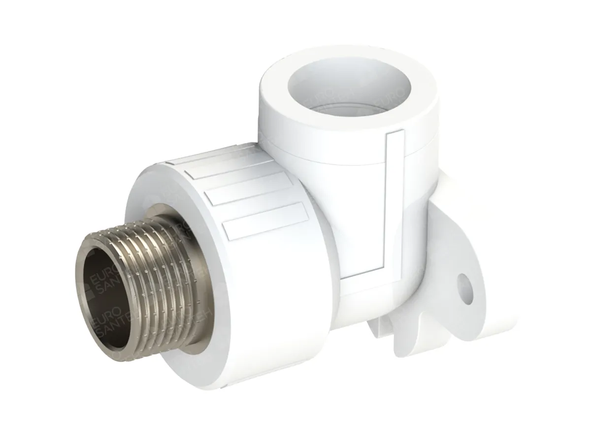 Полипропиленовый угол (PPR) с опорой M d.20x1/2 , вид сбоку 2