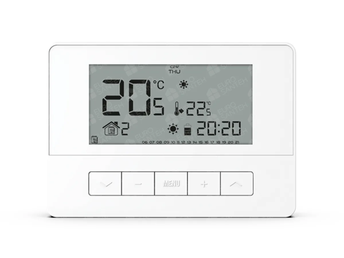 Termostat de cameră programabil fără fir cu ciclu săptămânal Tech EU-T-4.1, vedere din față