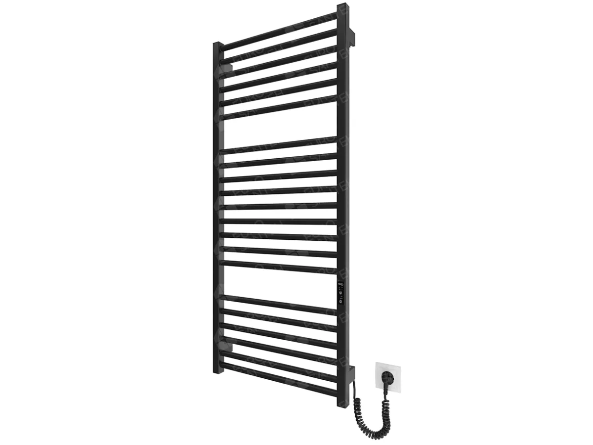 Electric heated towel rail LOJIMAX Platinum Black 500mm. 1000mm.