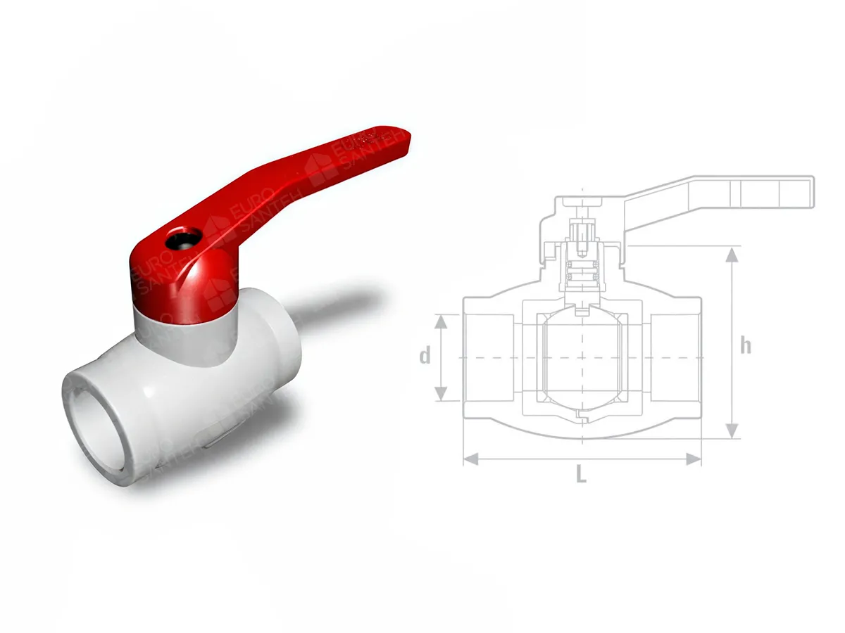 Ball valve made of polypropylene (PPR) d.40