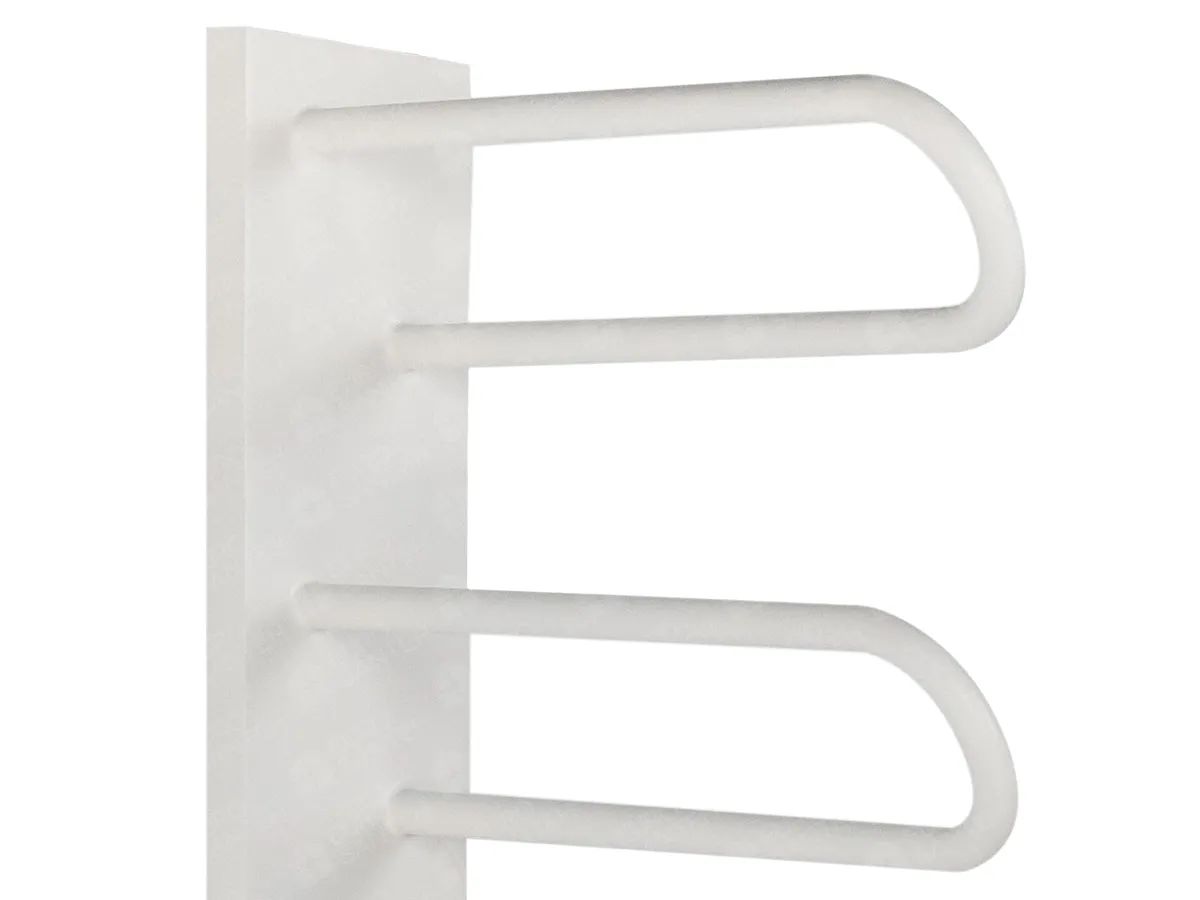 LOJIMAX designer towel warmer, PRUSIAS collection, close-up view