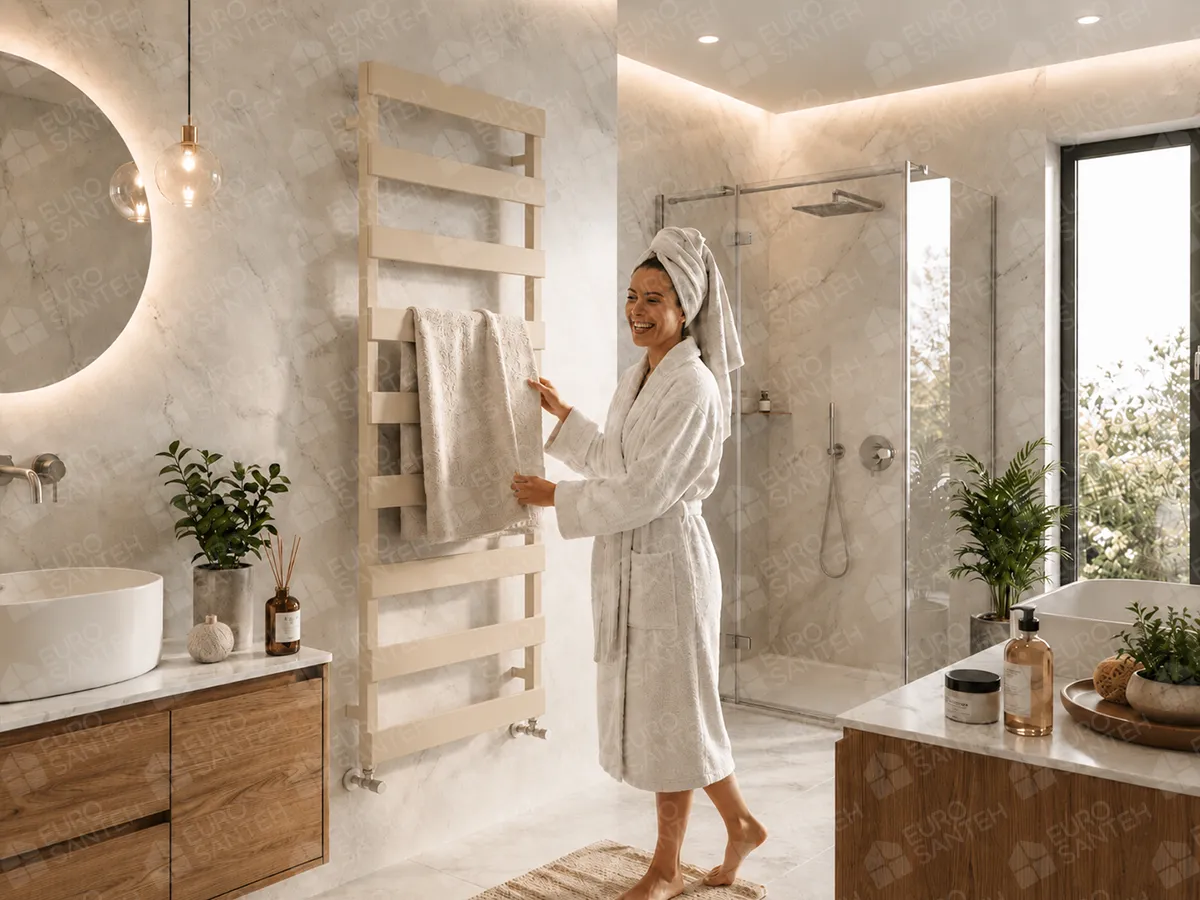 Uscător de prosoape de design CARISA, colecția NINOVA BATH, 810x480 mm, LEMON