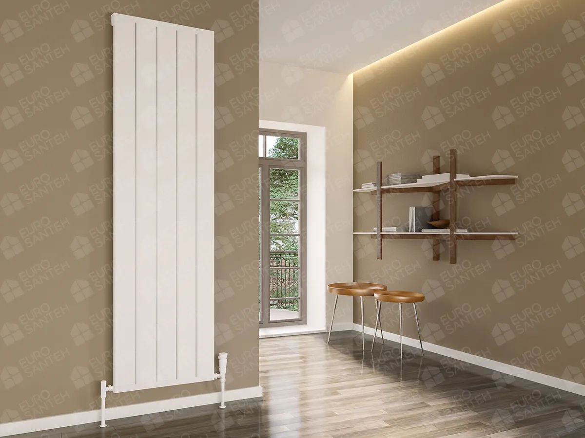 Дизайнерский радиатор LOJIMAX коллекция FLAT 1400x394 мм, Белый 
