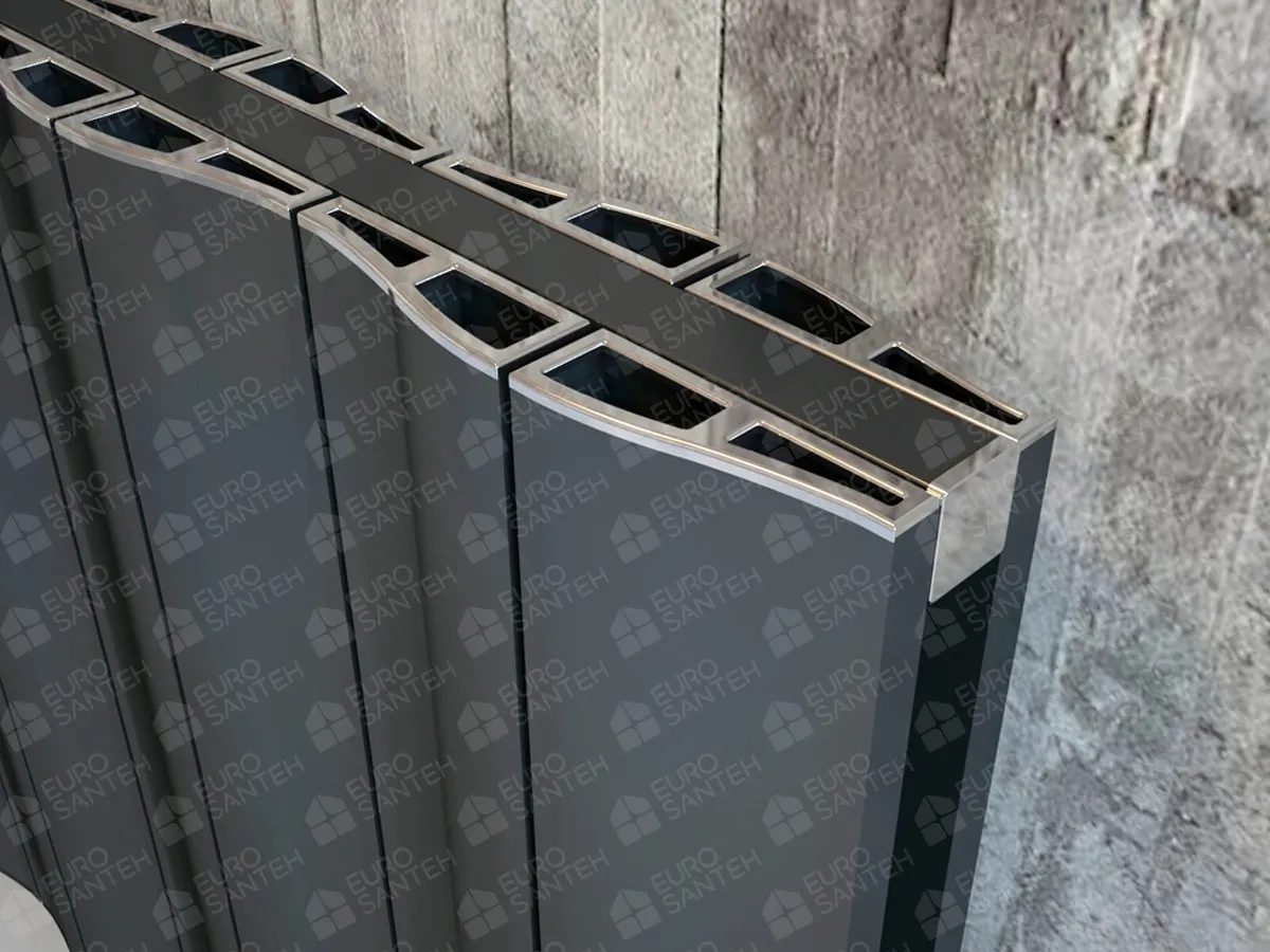 Designer radiator LOJIMAX AMAZONITE DOUBLE collection 1600x620 mm, Anthracite