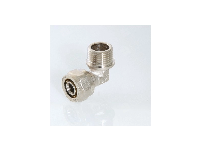 Угол для металлопласта с переходом на наружную резьбу  d32 мм х 3/4