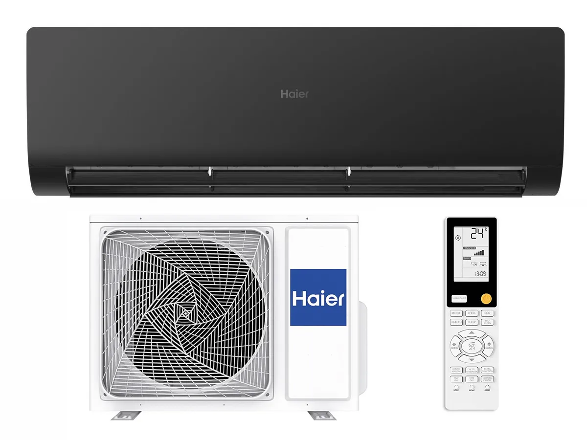 Внутренний и наружный блоки, пульт управления кондиционера HAIER FLEXIS Plus DC